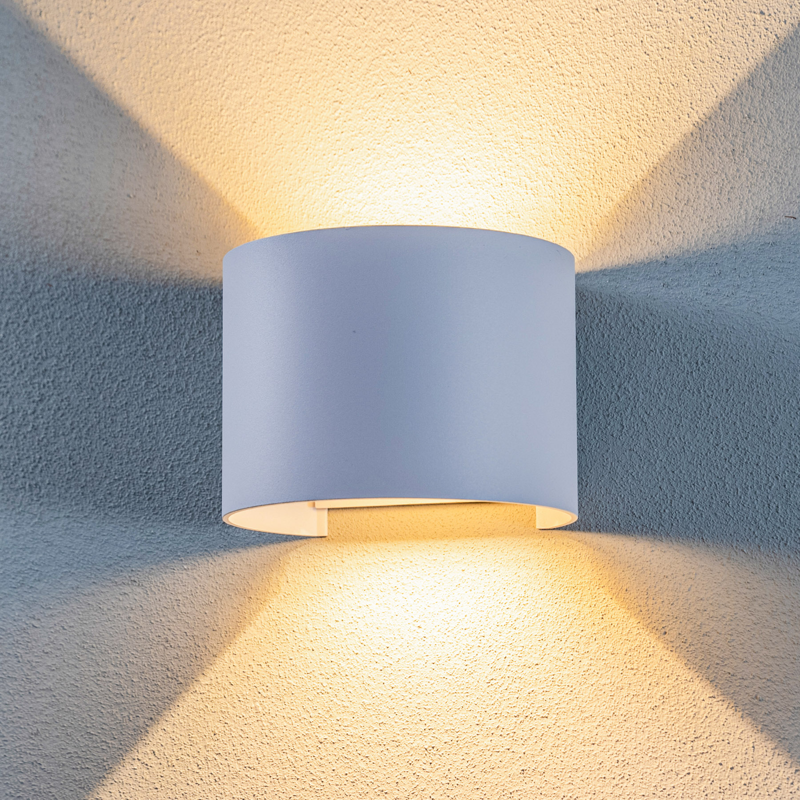 "Lindby" LED lauko sieninis šviestuvas "Nivar", apvalus, baltas, metalinis, IP54